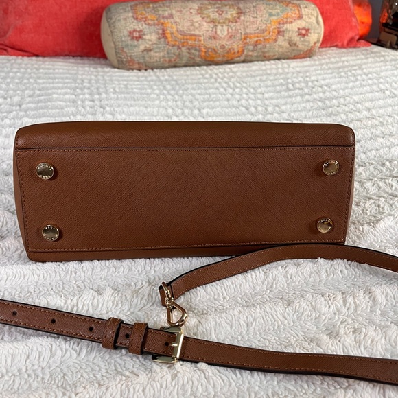 Michael Kors Sutton Satchel Saffiano Leather Brown NWOT - Picture 12 of 15